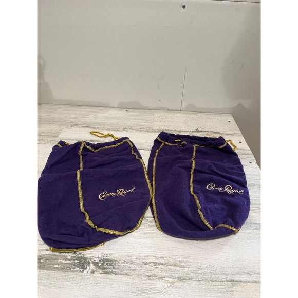 Set of two purple and gold trimmed Crown Royal bags - Picture 1 of 4